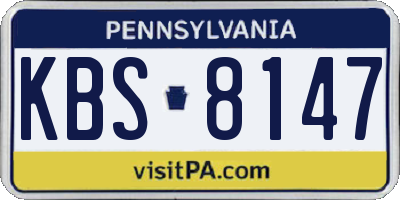 PA license plate KBS8147