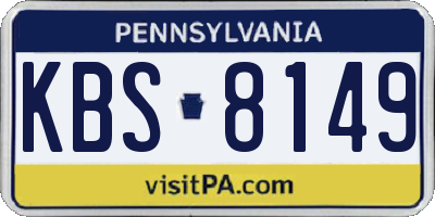PA license plate KBS8149