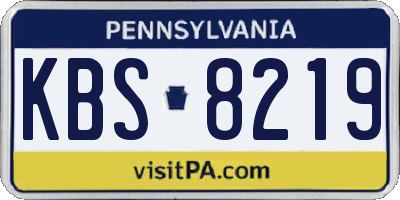 PA license plate KBS8219