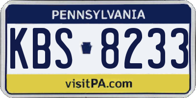 PA license plate KBS8233