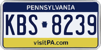 PA license plate KBS8239
