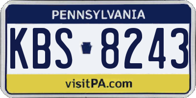 PA license plate KBS8243