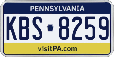 PA license plate KBS8259