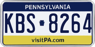 PA license plate KBS8264