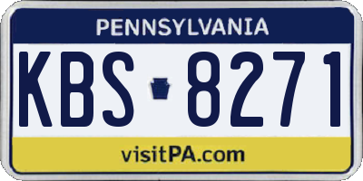 PA license plate KBS8271