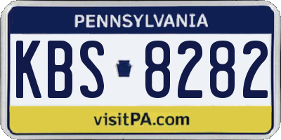 PA license plate KBS8282