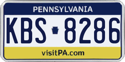 PA license plate KBS8286