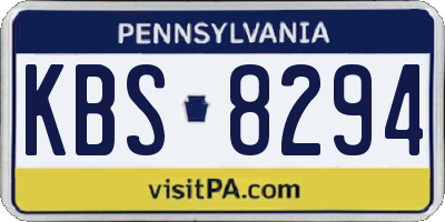 PA license plate KBS8294