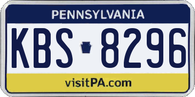 PA license plate KBS8296