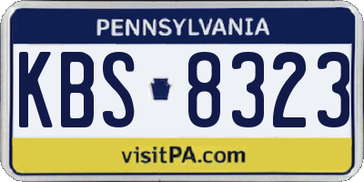 PA license plate KBS8323
