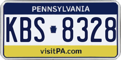 PA license plate KBS8328