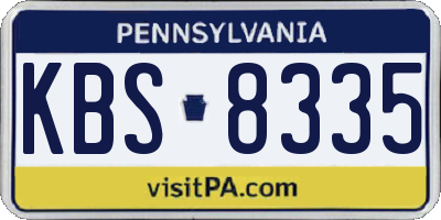 PA license plate KBS8335