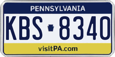 PA license plate KBS8340