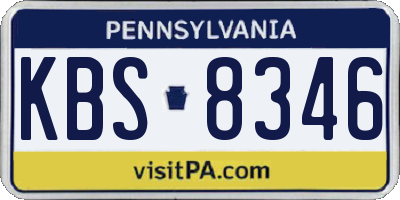 PA license plate KBS8346