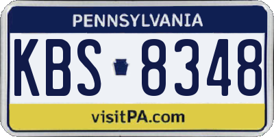 PA license plate KBS8348