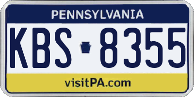 PA license plate KBS8355