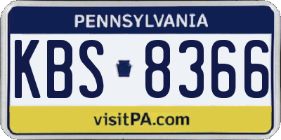 PA license plate KBS8366