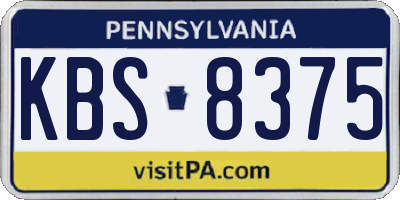 PA license plate KBS8375