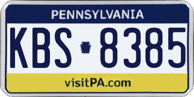PA license plate KBS8385