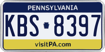 PA license plate KBS8397