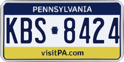 PA license plate KBS8424