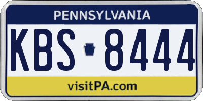 PA license plate KBS8444