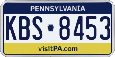 PA license plate KBS8453
