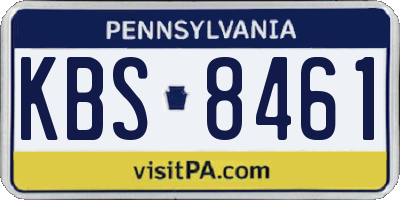 PA license plate KBS8461