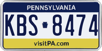 PA license plate KBS8474