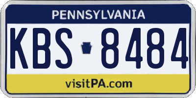 PA license plate KBS8484