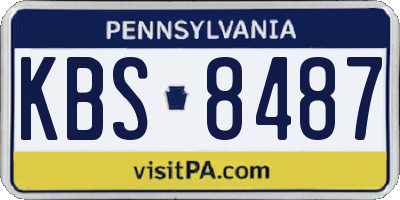 PA license plate KBS8487