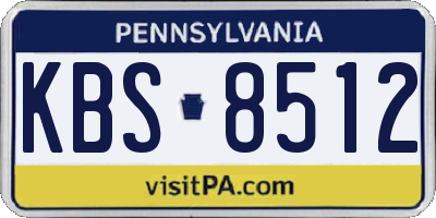 PA license plate KBS8512