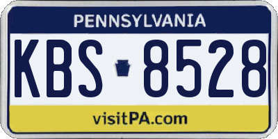 PA license plate KBS8528