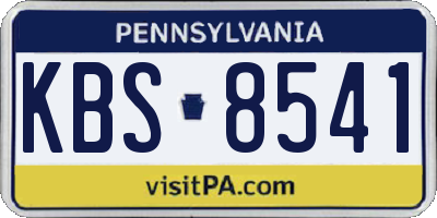 PA license plate KBS8541