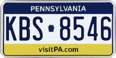 PA license plate KBS8546