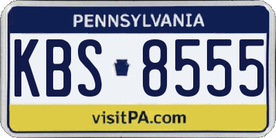 PA license plate KBS8555