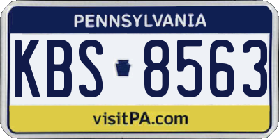 PA license plate KBS8563