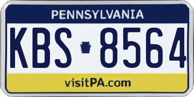 PA license plate KBS8564