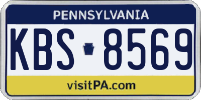 PA license plate KBS8569