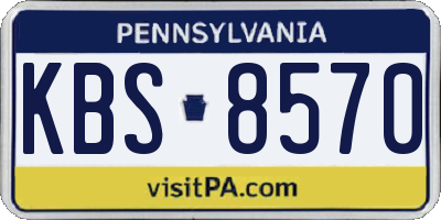 PA license plate KBS8570