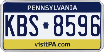 PA license plate KBS8596