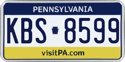 PA license plate KBS8599