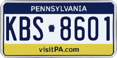 PA license plate KBS8601