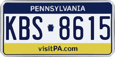 PA license plate KBS8615