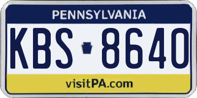 PA license plate KBS8640