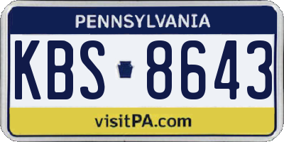 PA license plate KBS8643