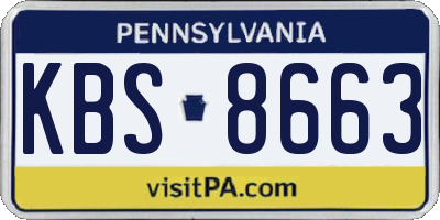 PA license plate KBS8663