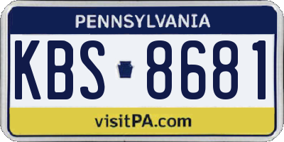 PA license plate KBS8681