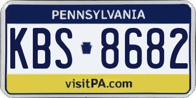 PA license plate KBS8682