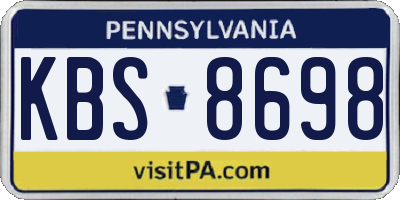 PA license plate KBS8698